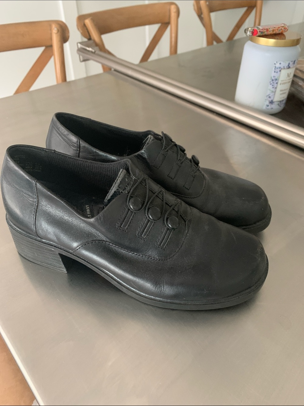 Y2K Vintage 90’s Earth Shoes Oxfords Black Leather - Block heel - Size 8.5